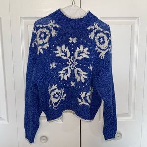 Large blue snowflake sweater